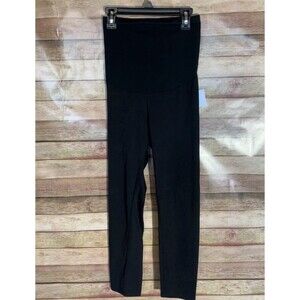 New Motherhood Maternity Black Stretch Secret Fit Belly Cropped Leggings Size M